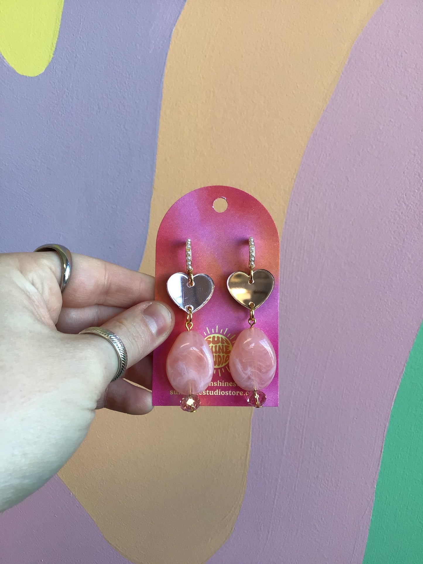 Heartfelt Beaded Huggies
