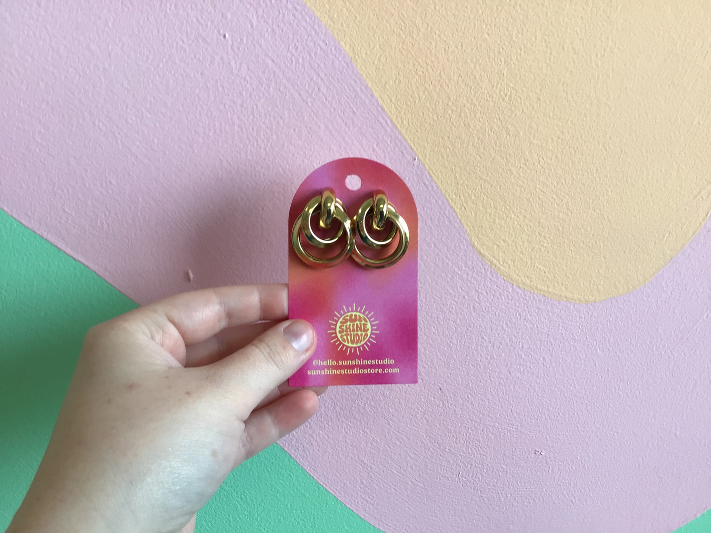 Gold Double Knot Earrings
