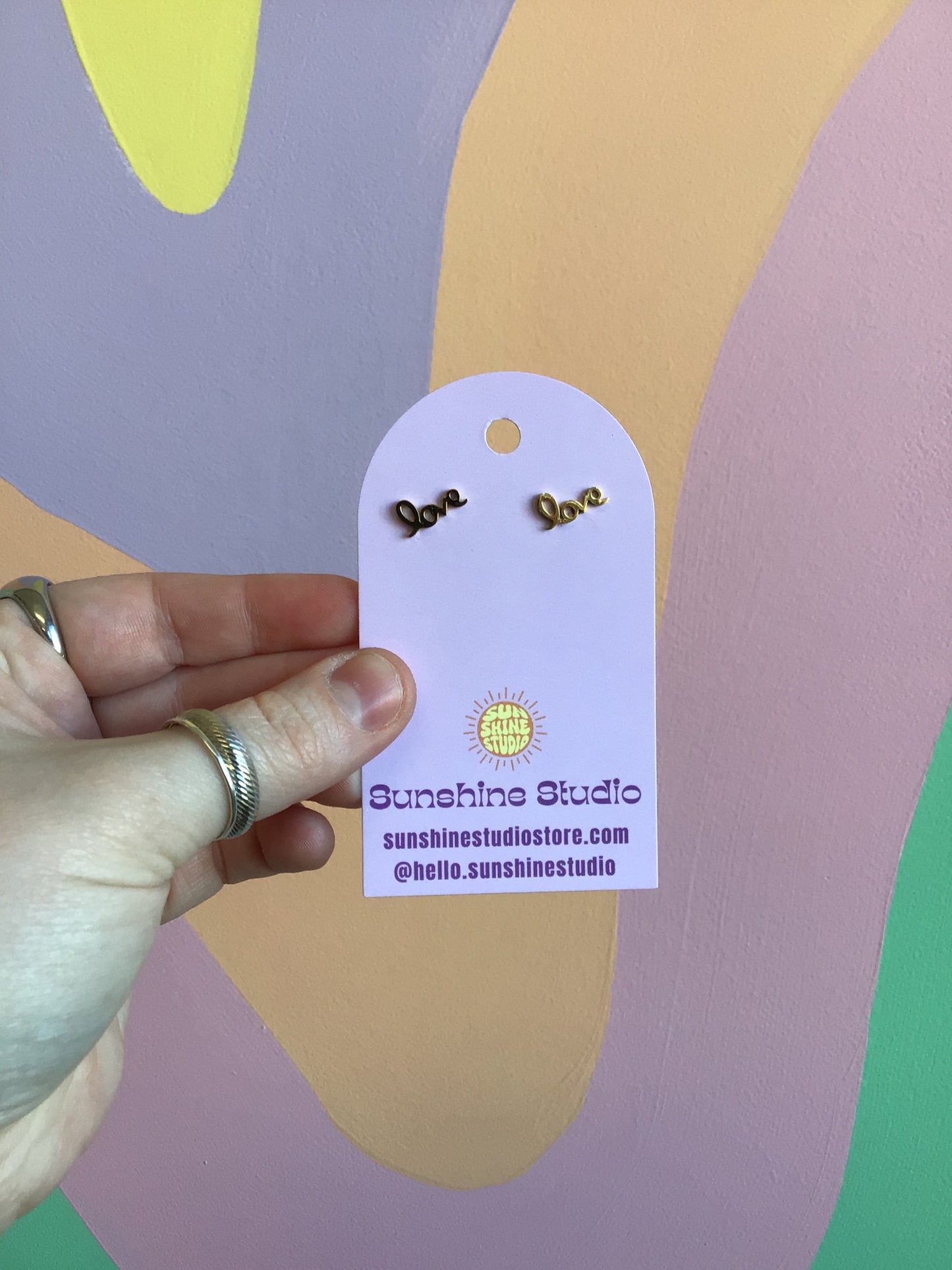 Tiny “love” Earrings