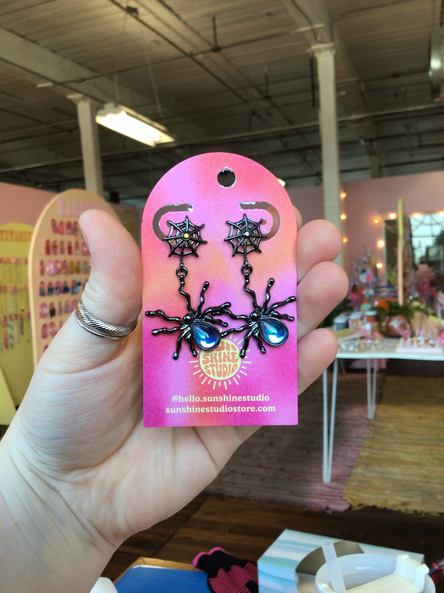 Bat and Spider Charm Earrings