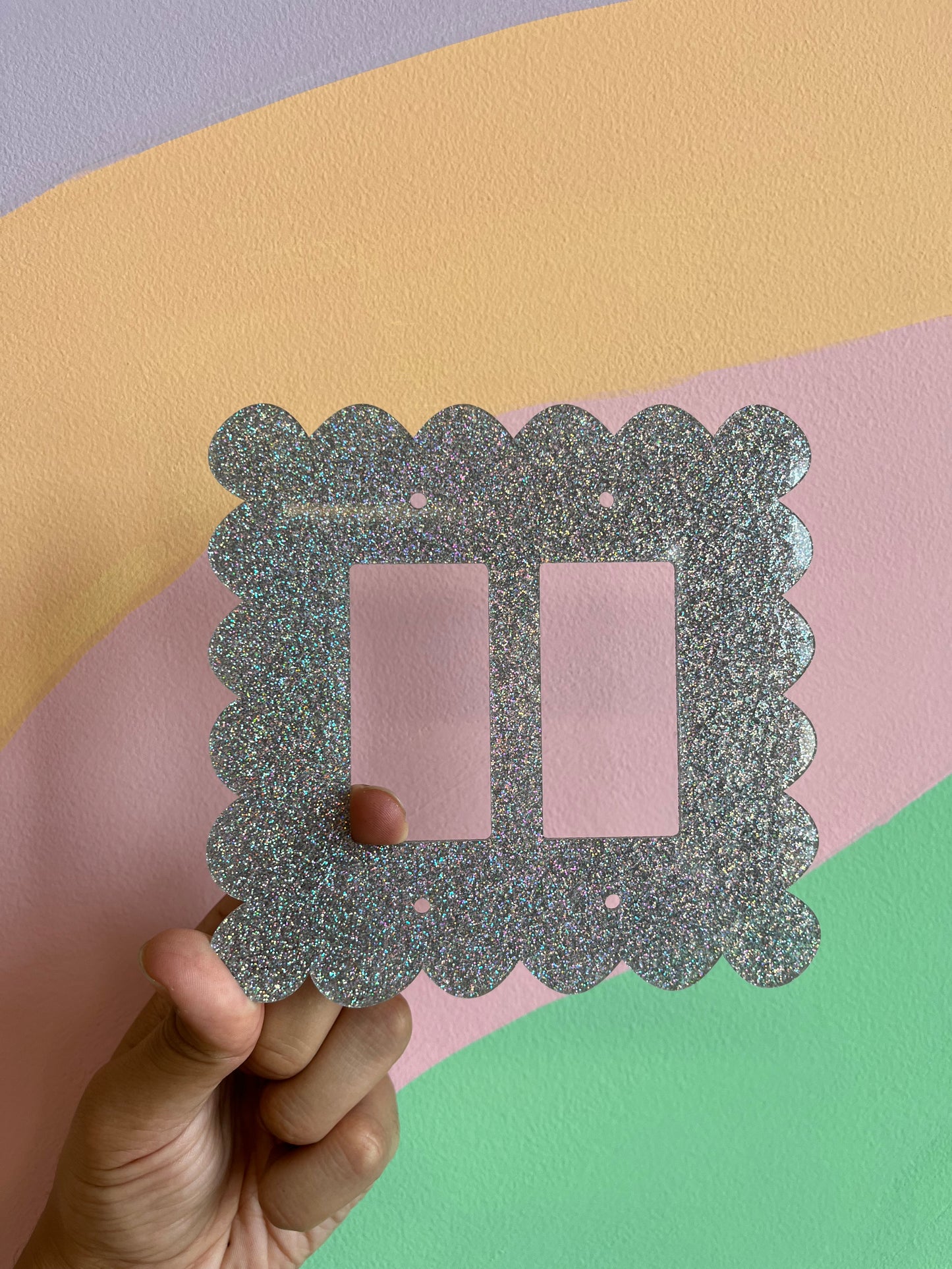 Silver Glitter Outlet Covers