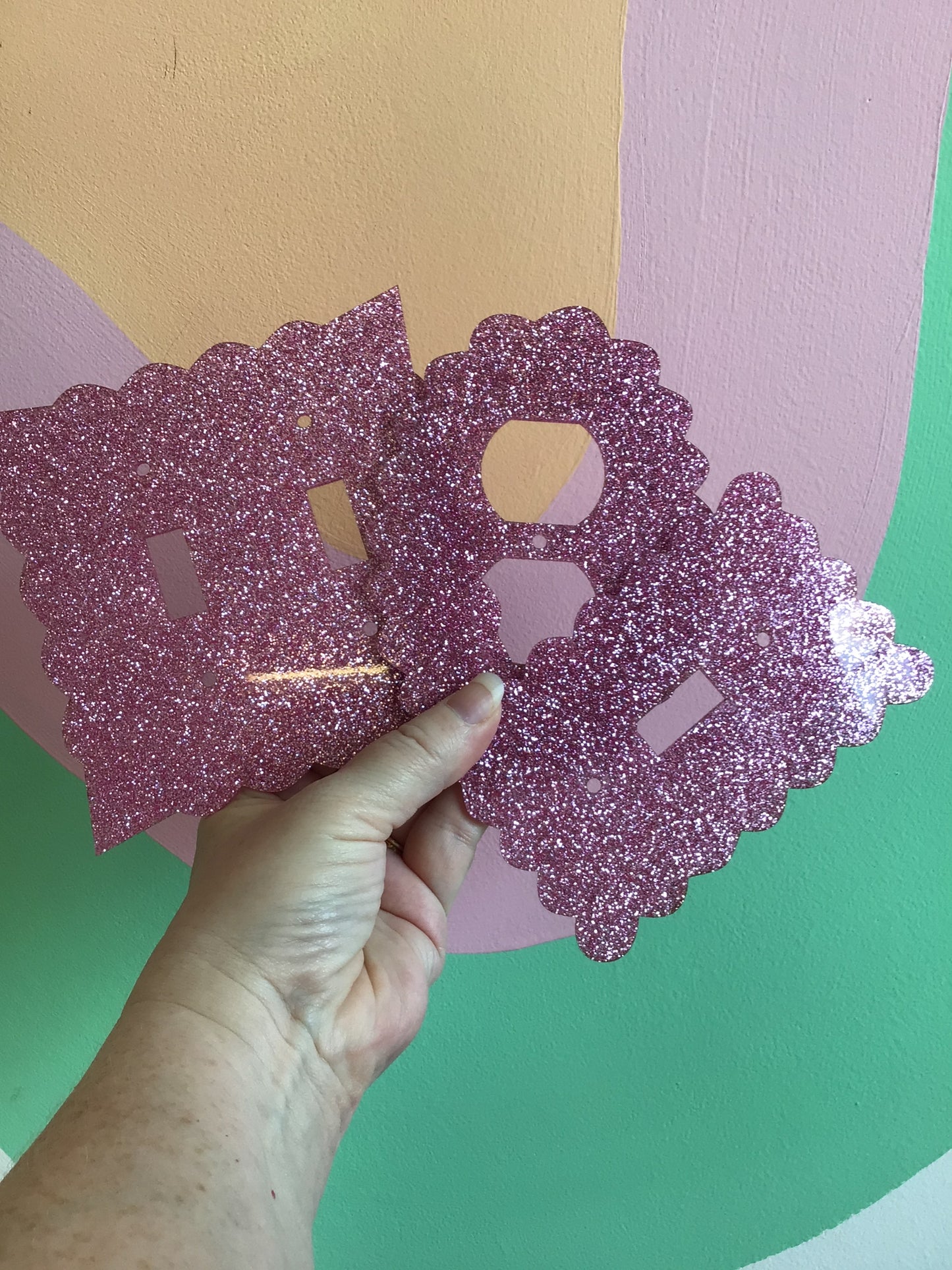 Pink Glitter Outlet Covers