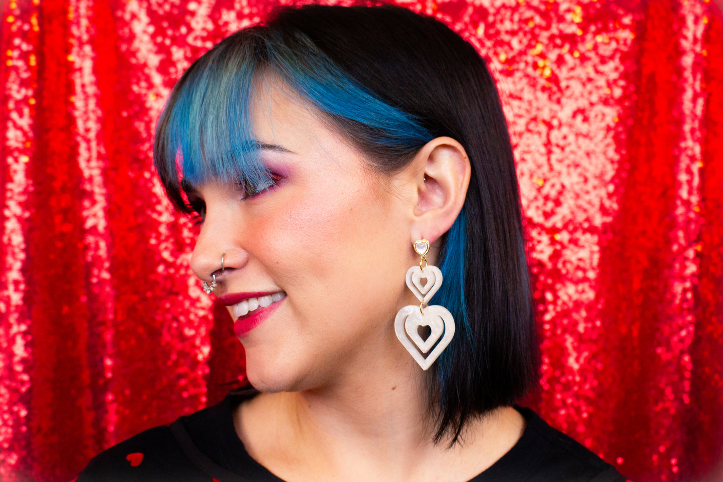 We Make a Great Pair-Heart Dangle Earrings