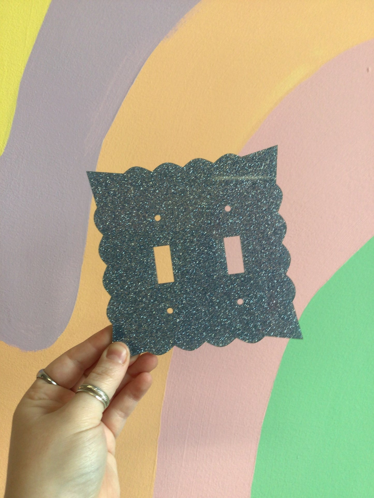 Ice Blue Glitter Outlet Covers