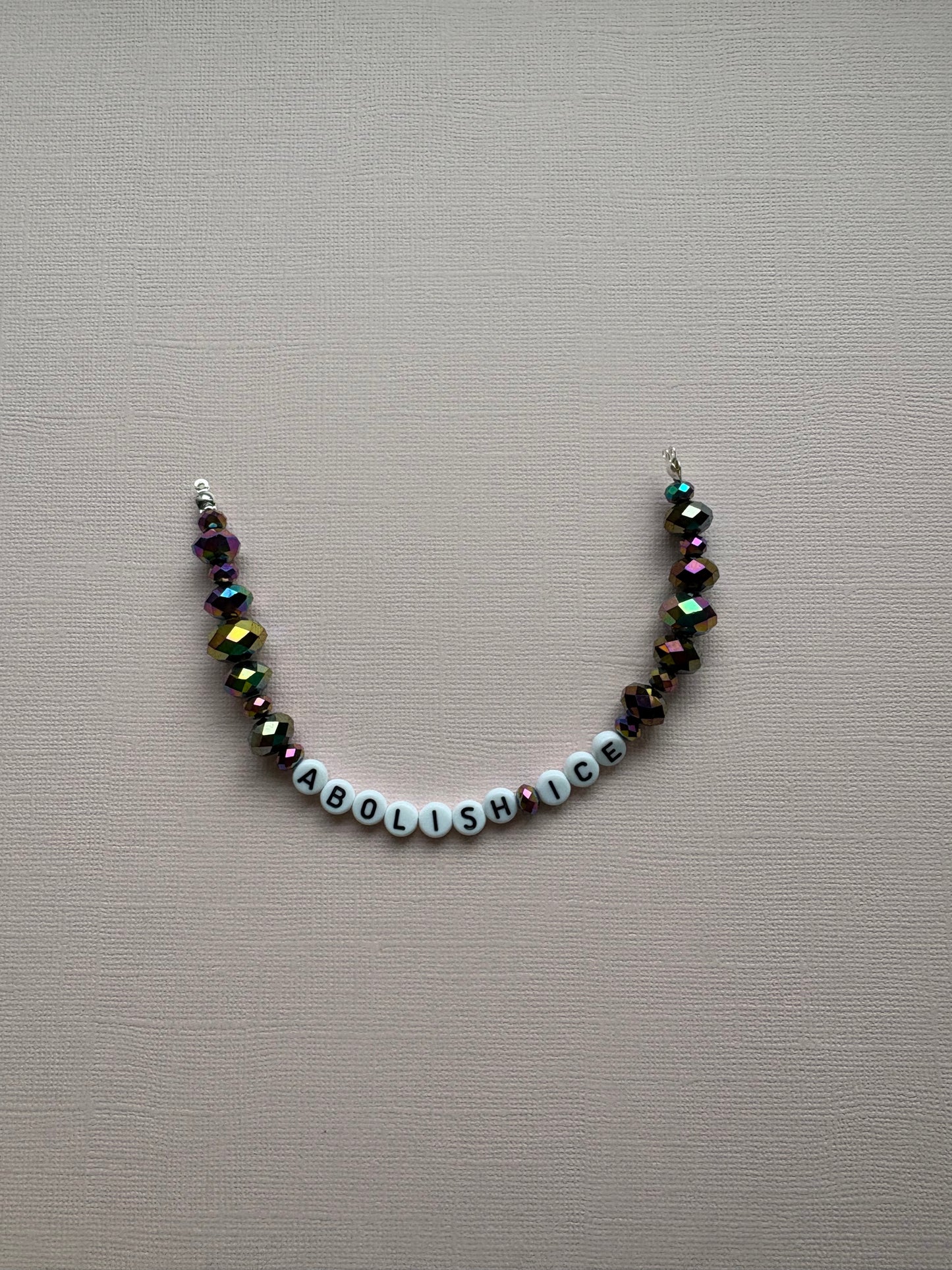 Abolish Ice Black Iridescent bracelet or bag charm