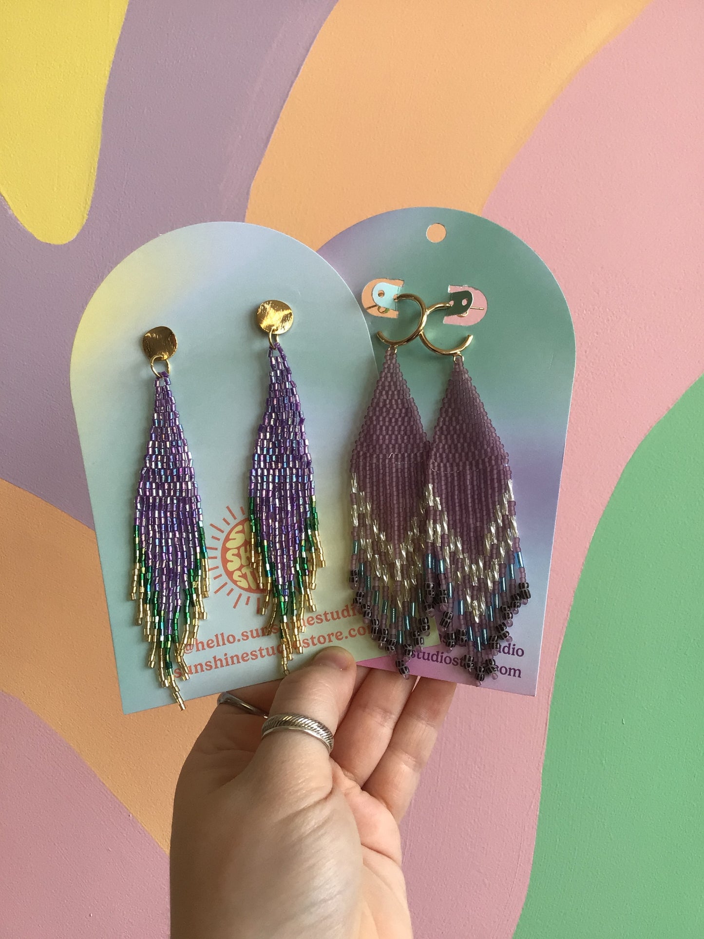 Beaded Regal Statement Earrings