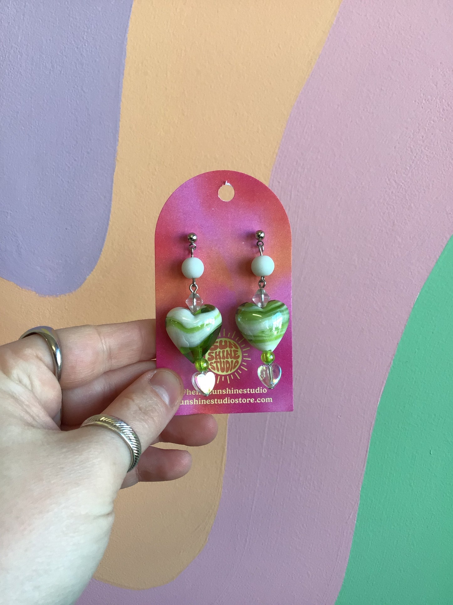 Heartfelt Beaded Huggies