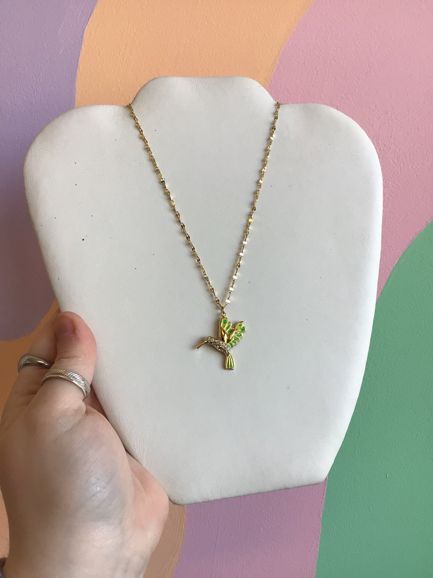 Hummingbird Charm Titanium Necklace