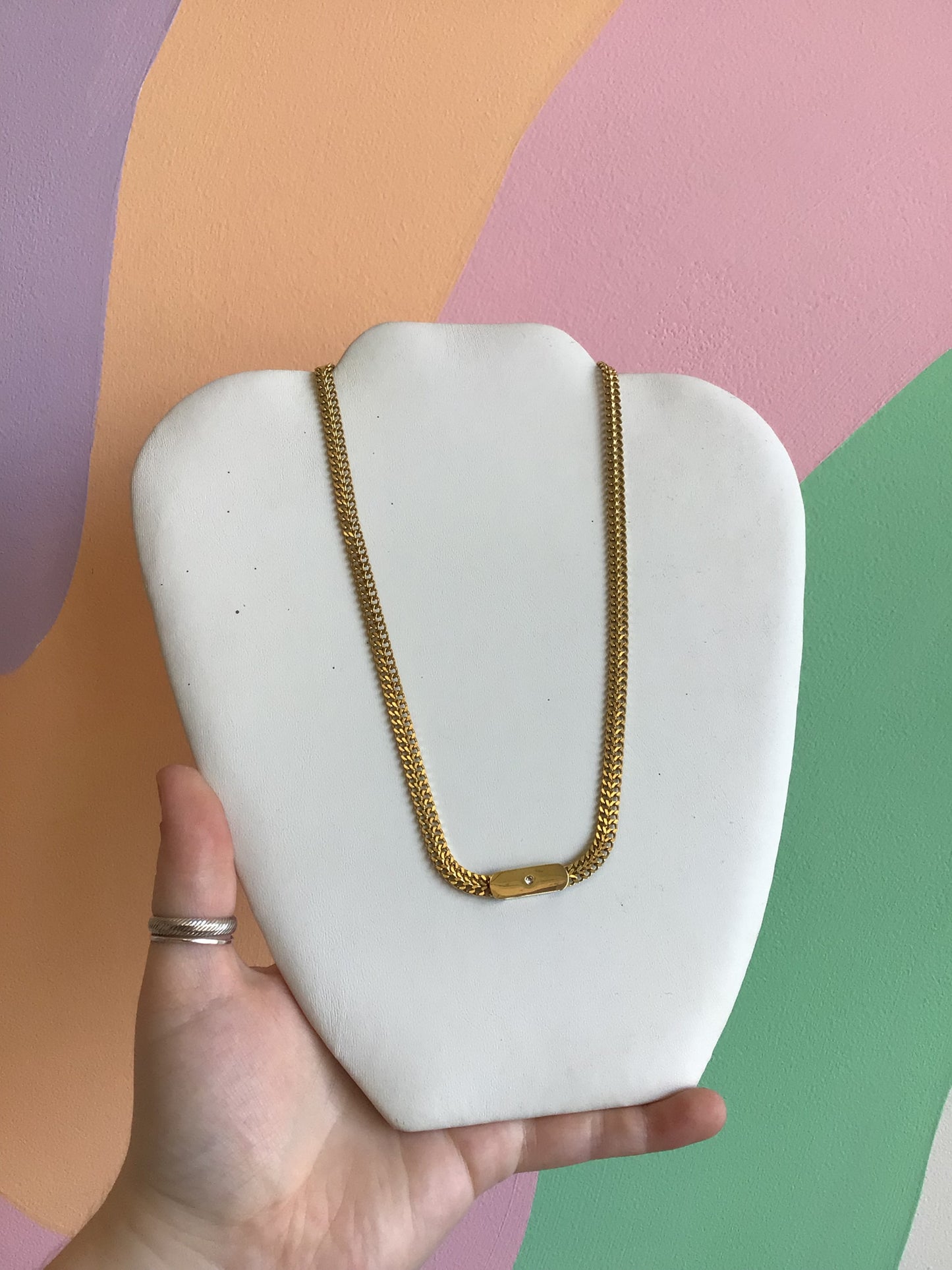 Titanium Solitaire Gem Thick Chain