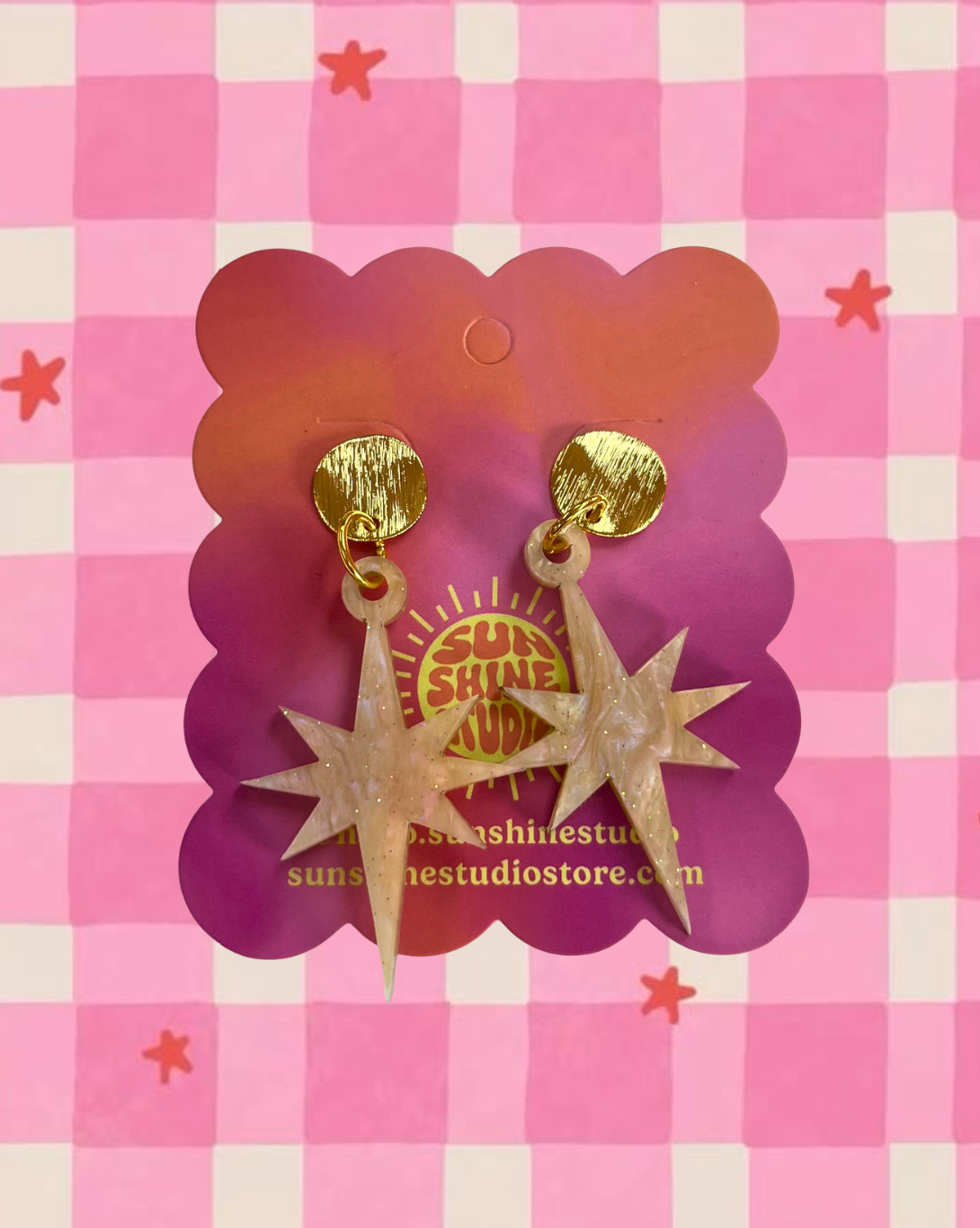 Bright Shining Acrylic Star Earrings