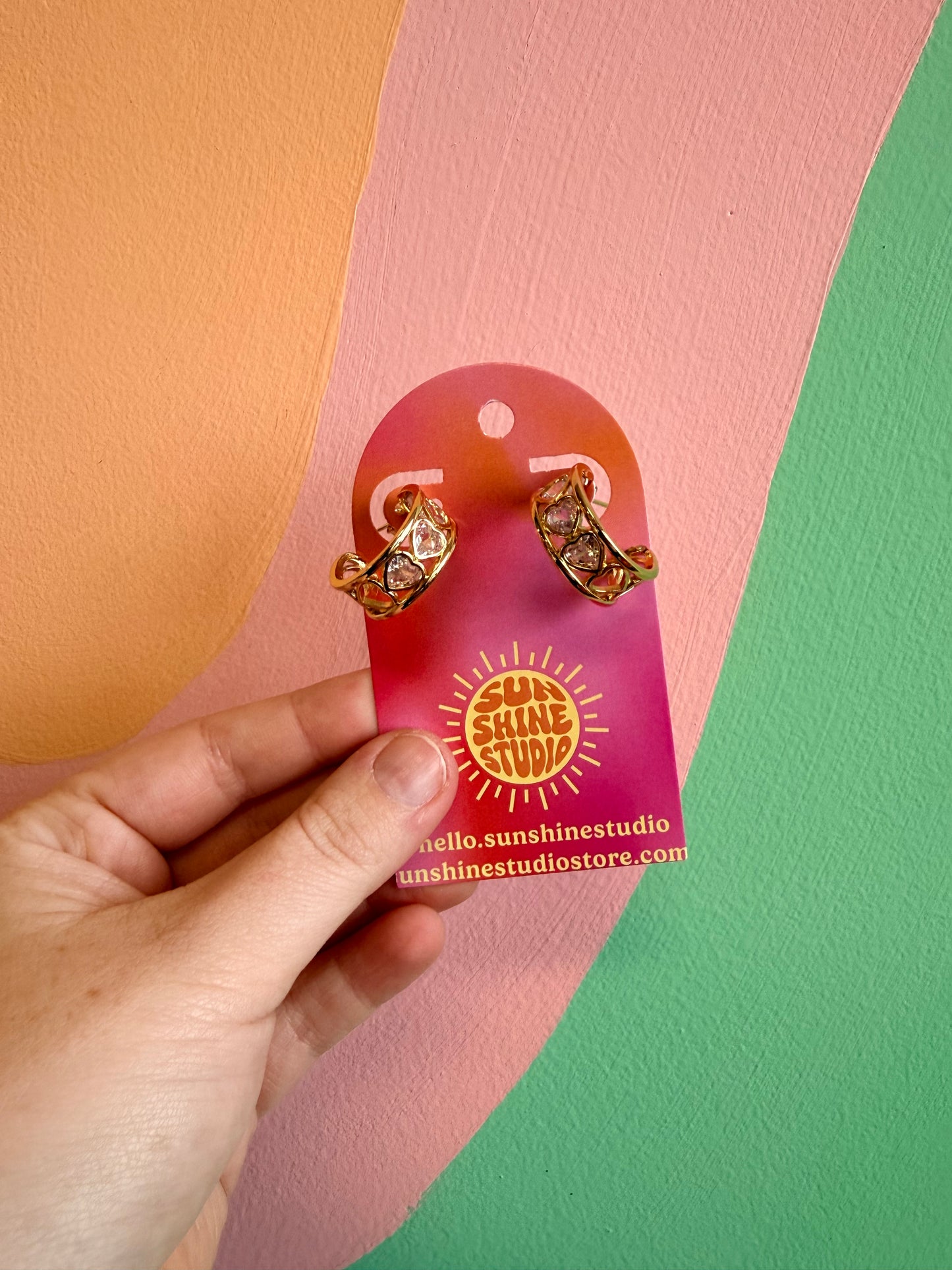 Spread Love Heart Hoops