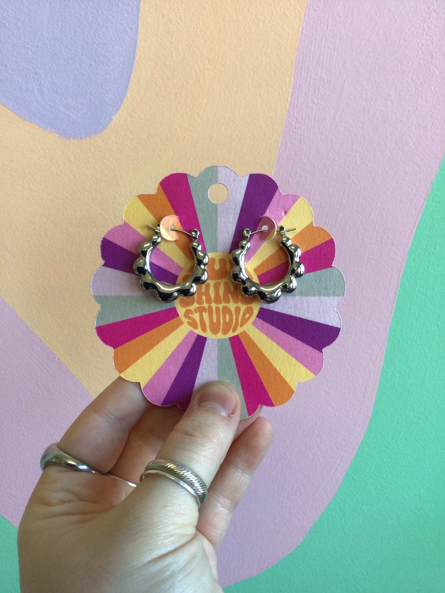 Scalloped Titanium Hoops