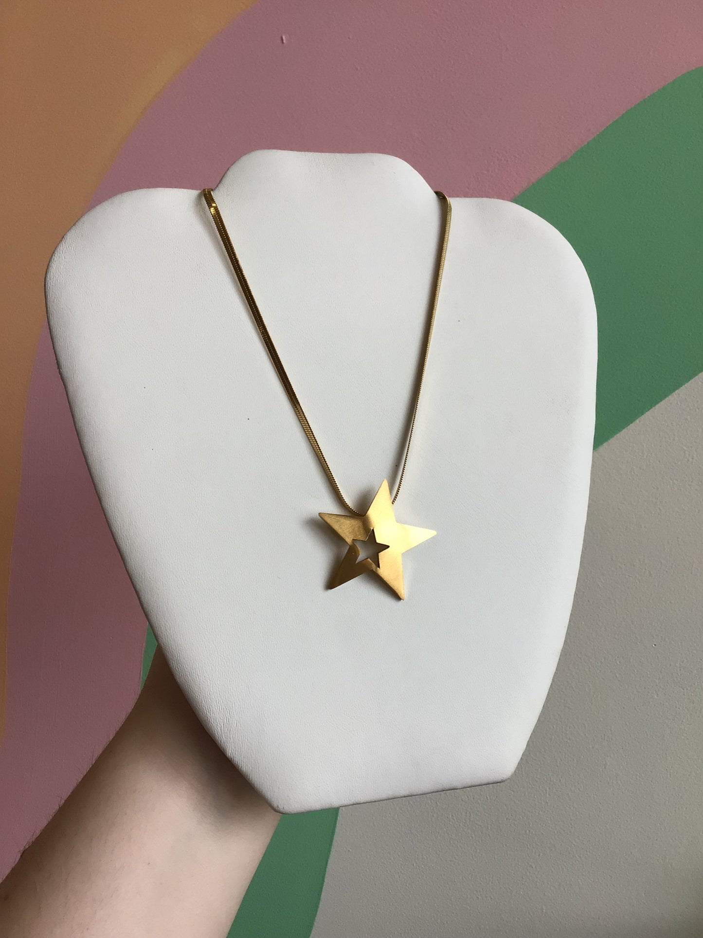 Oversized Star Pendant Titanium Necklace