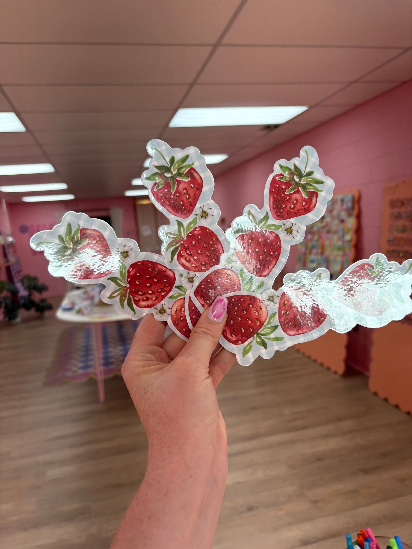 Strawberry and Flower Bookmark