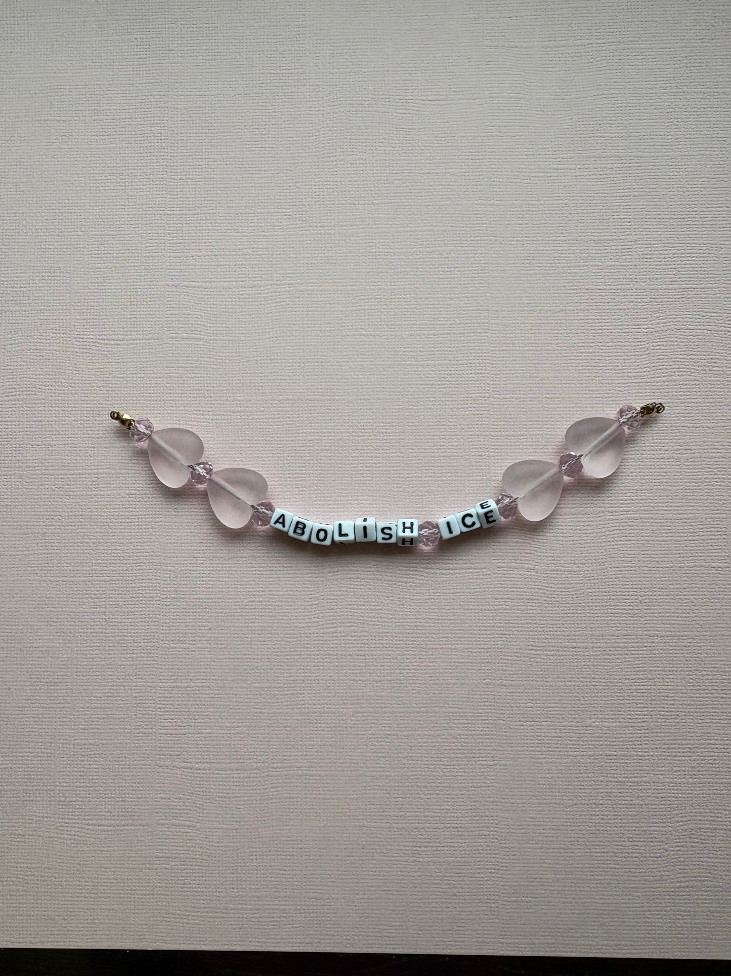 Abolish ICE pink Heart bracelet or bag charm