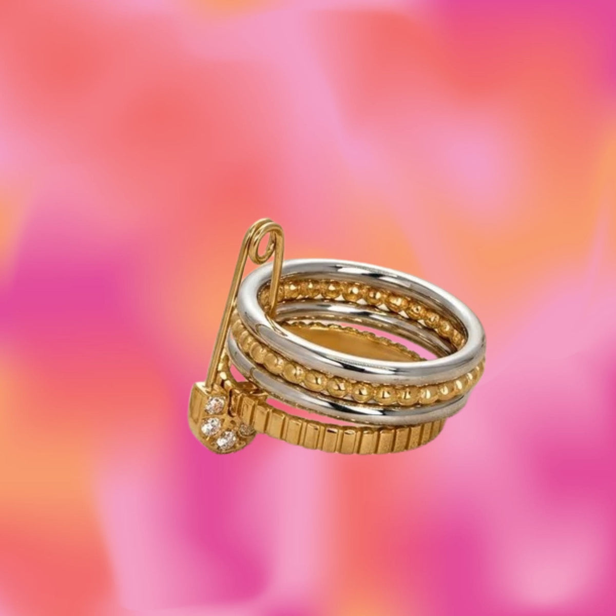 4 Stacked Titanium Rings