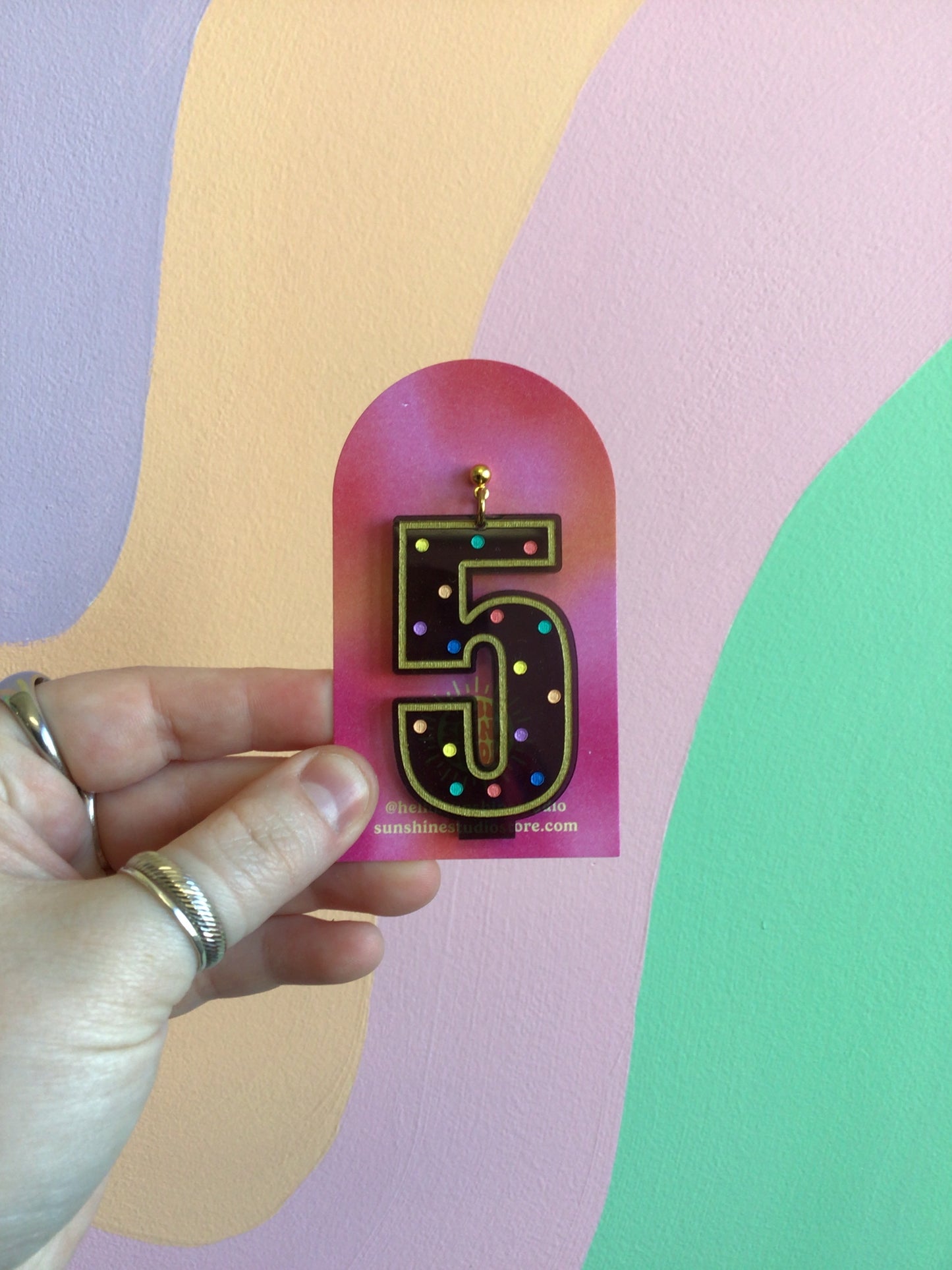 Transparent Black Birthday Candle Earrings