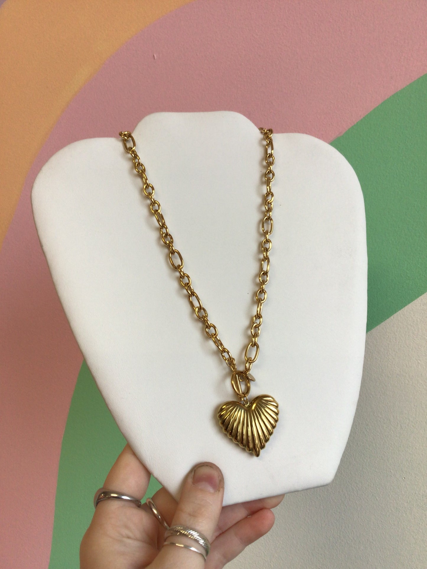 Titanium Front Closure Heart Necklace