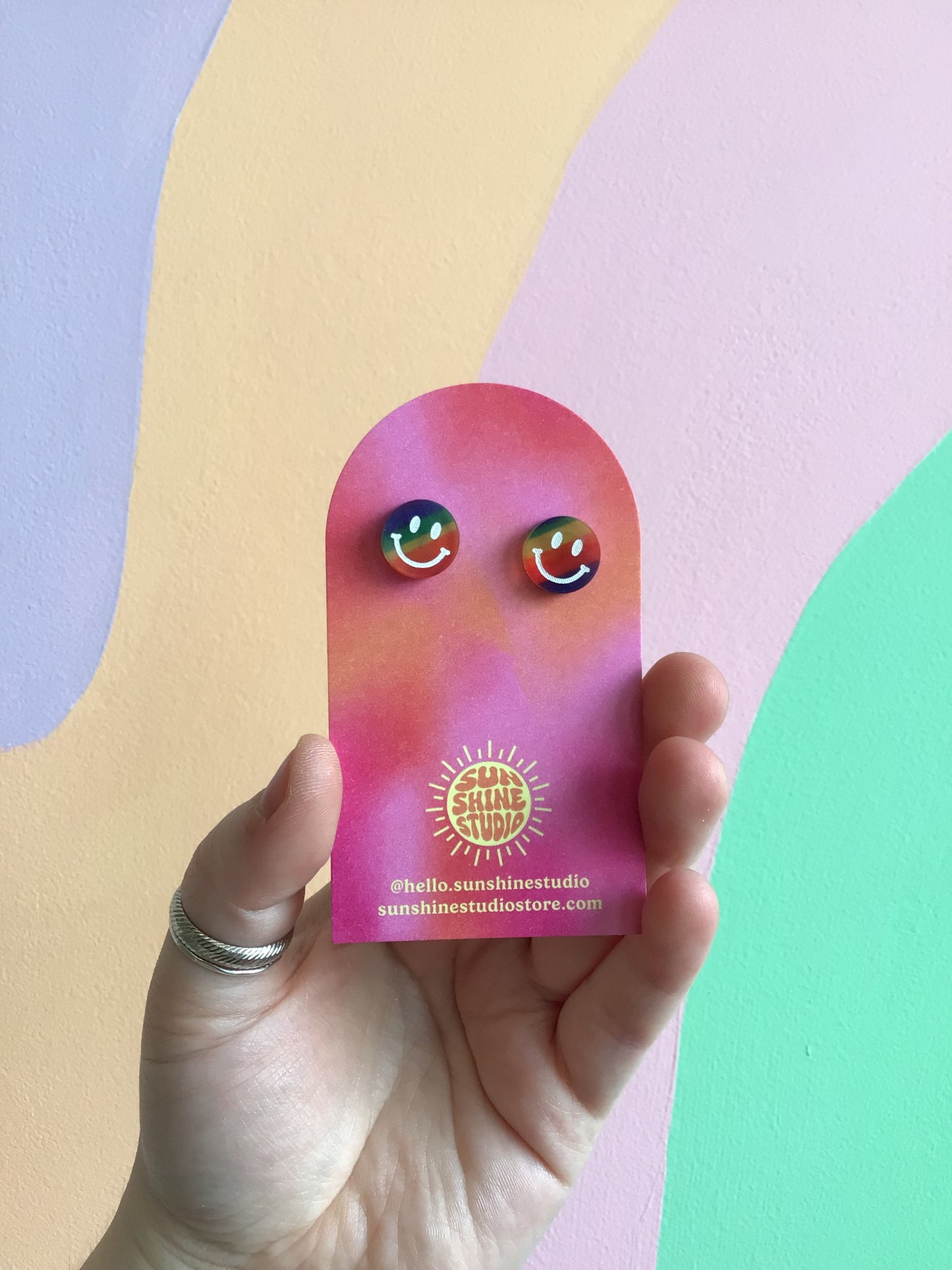 Tiny Smiley Face Studs