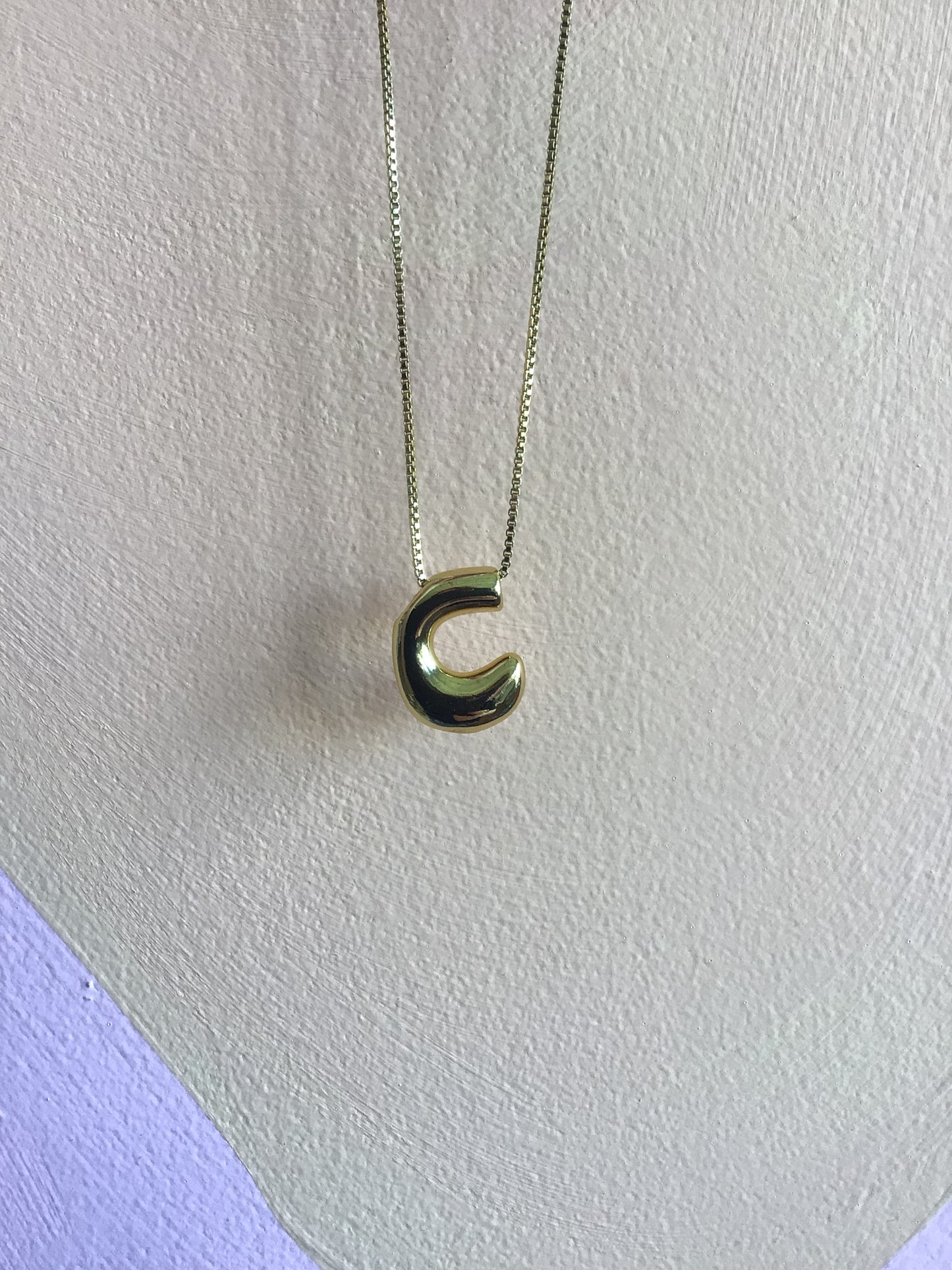 Bubble Letter Initial Necklace