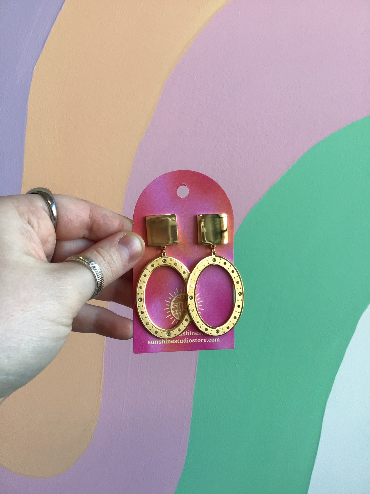 Bold Geometric Titanium Earrings