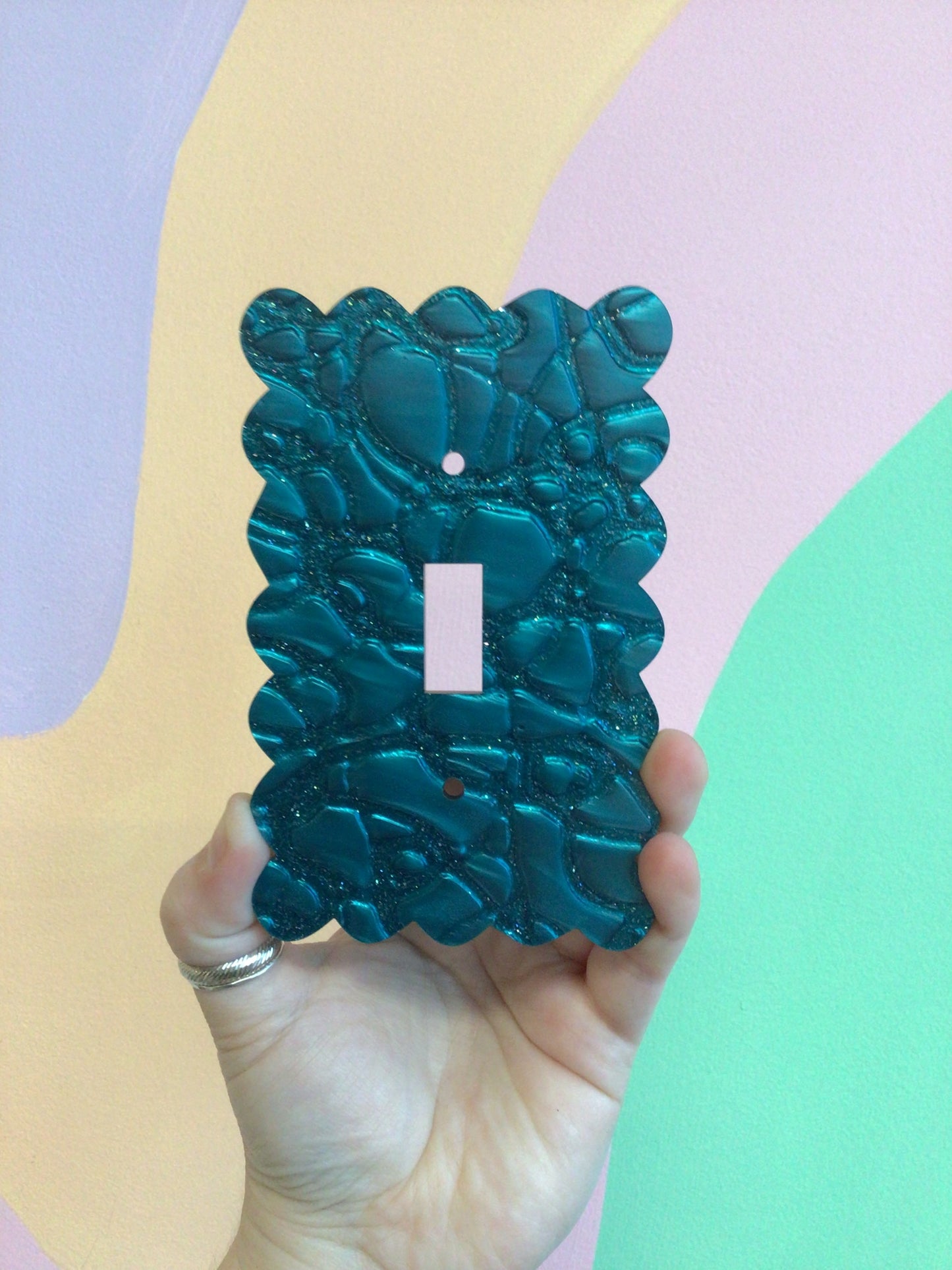 Teal Scales Outlet Cover