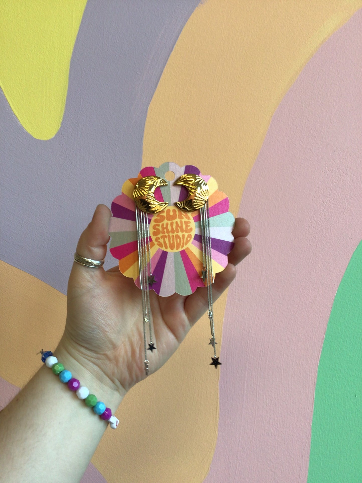 Superstar Fringe Titanium Earrings