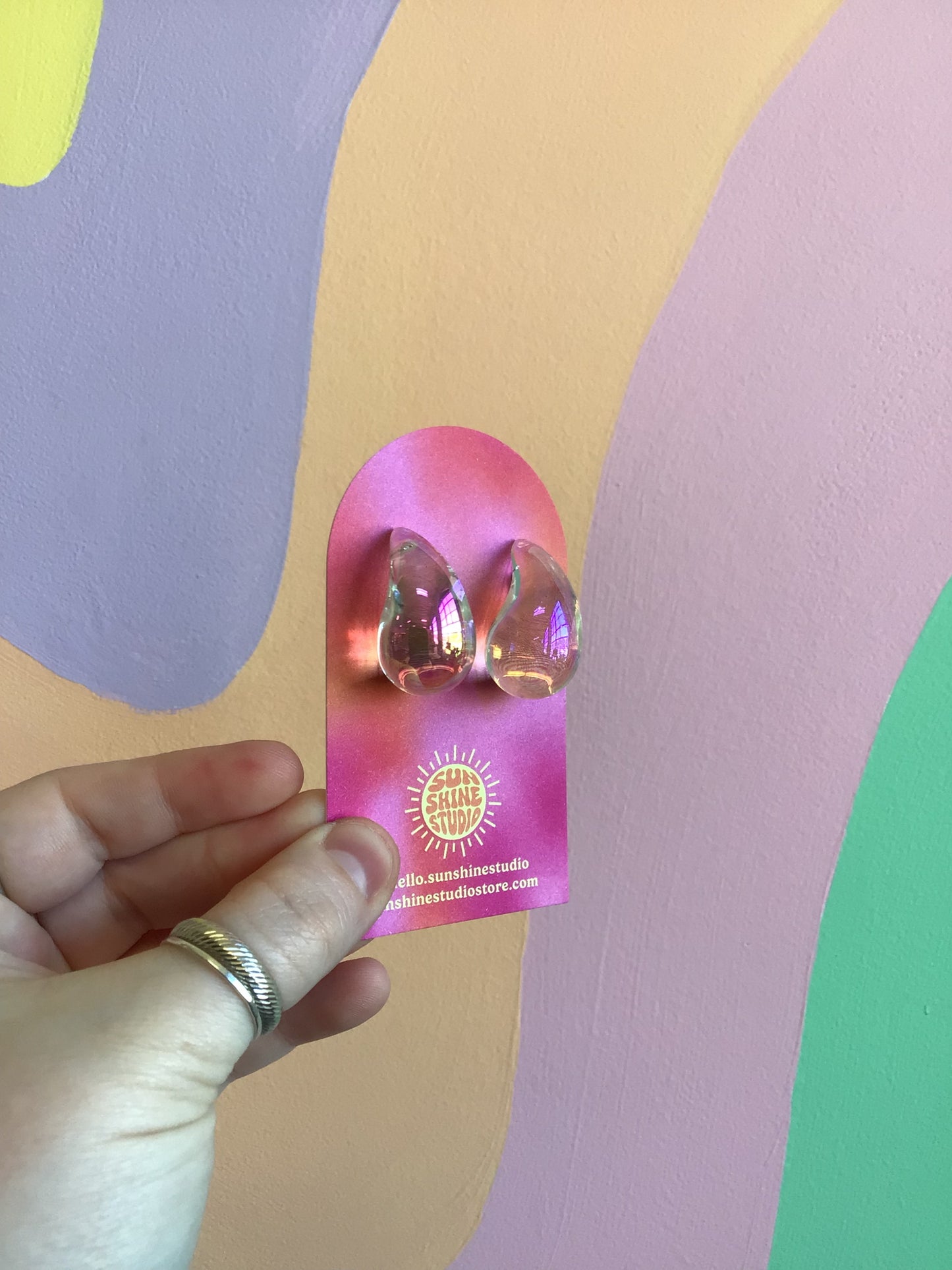 Resin Chunky Colorful Stud