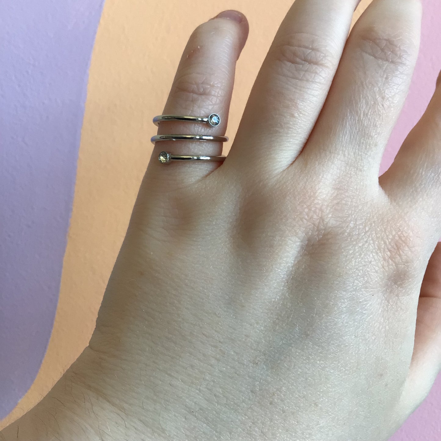 Springy Gem Titanium Ring