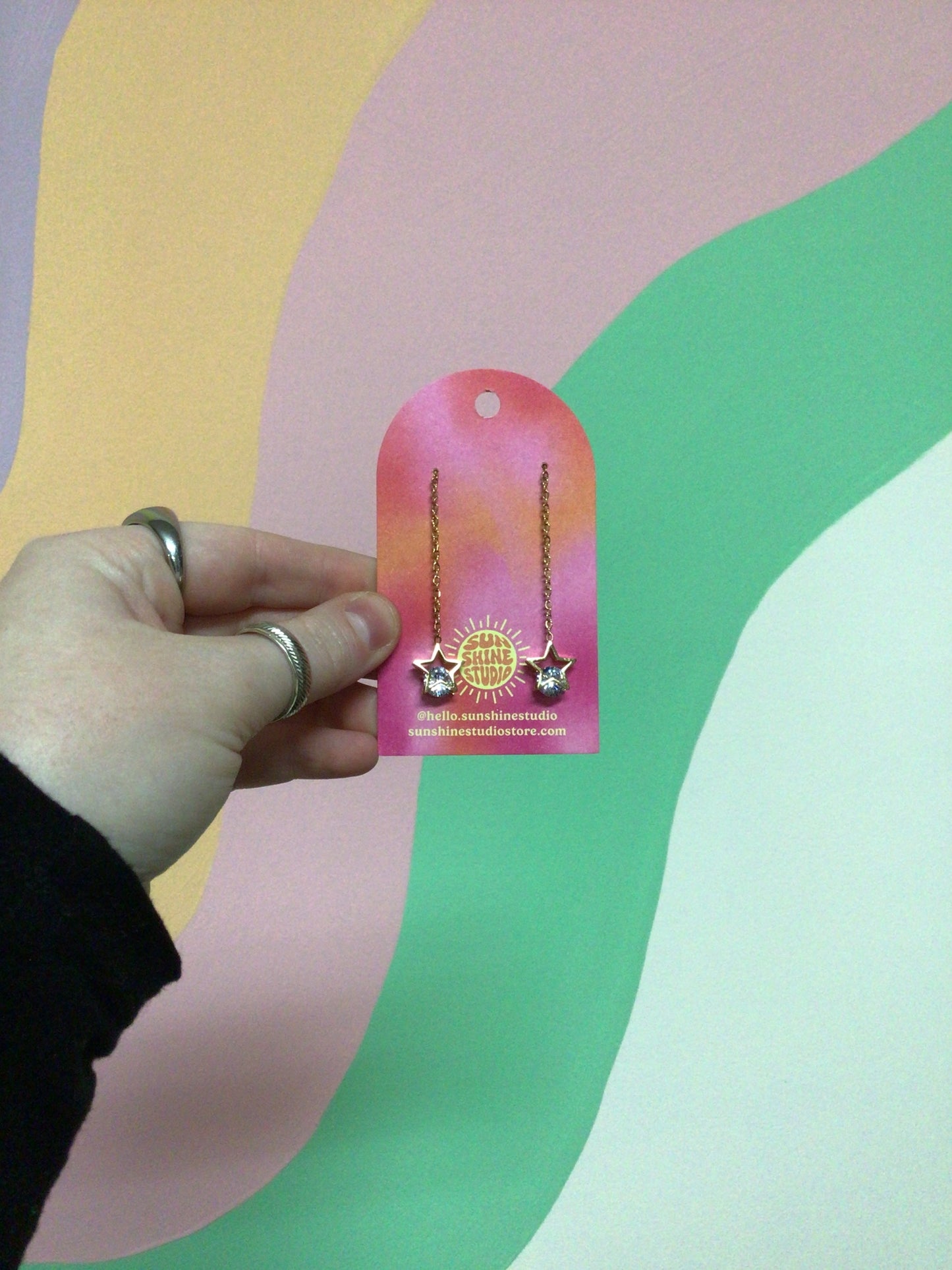 Falling Stars Titanium Studs