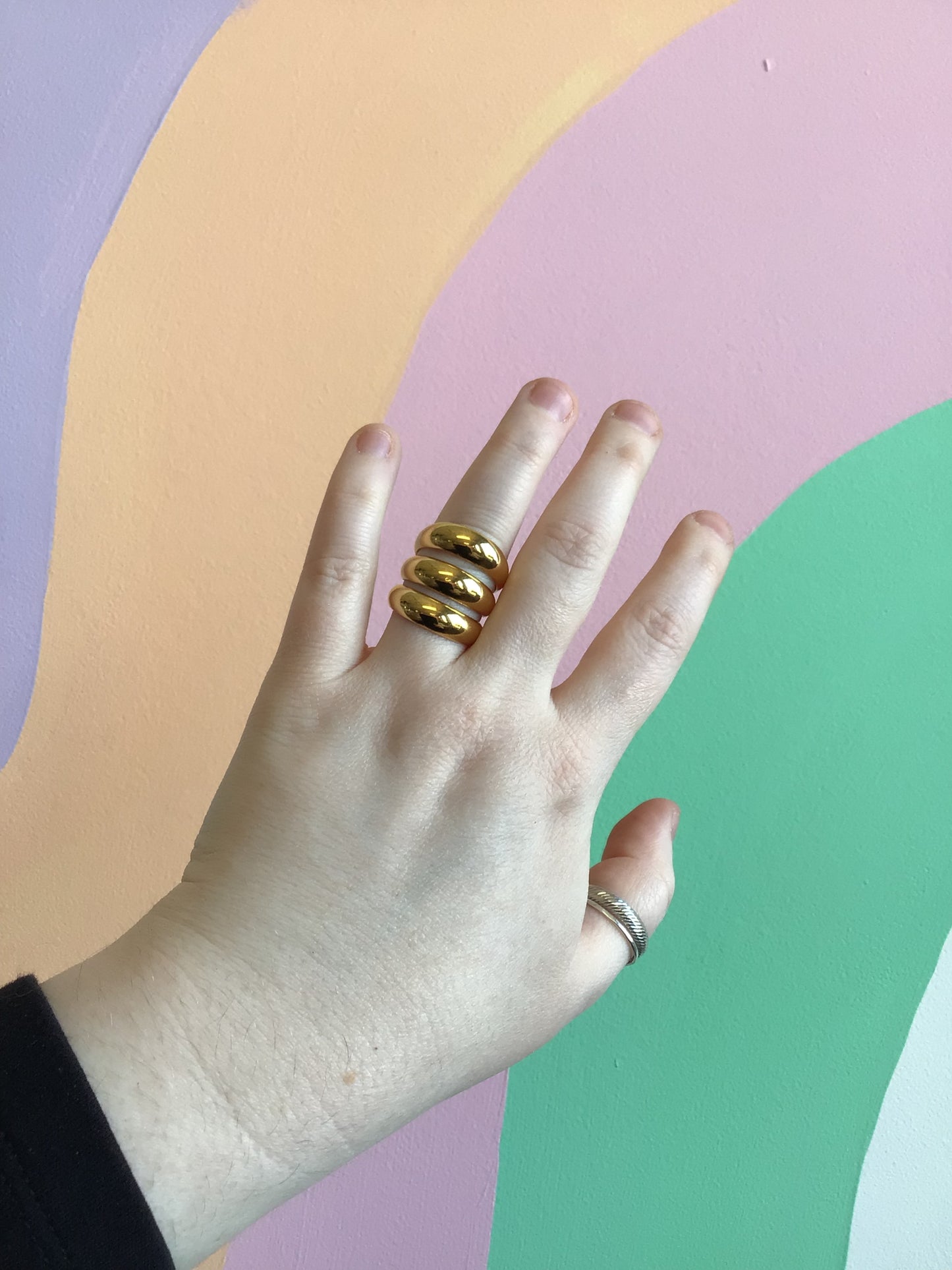 Adjustable Titanium Stacked Ring