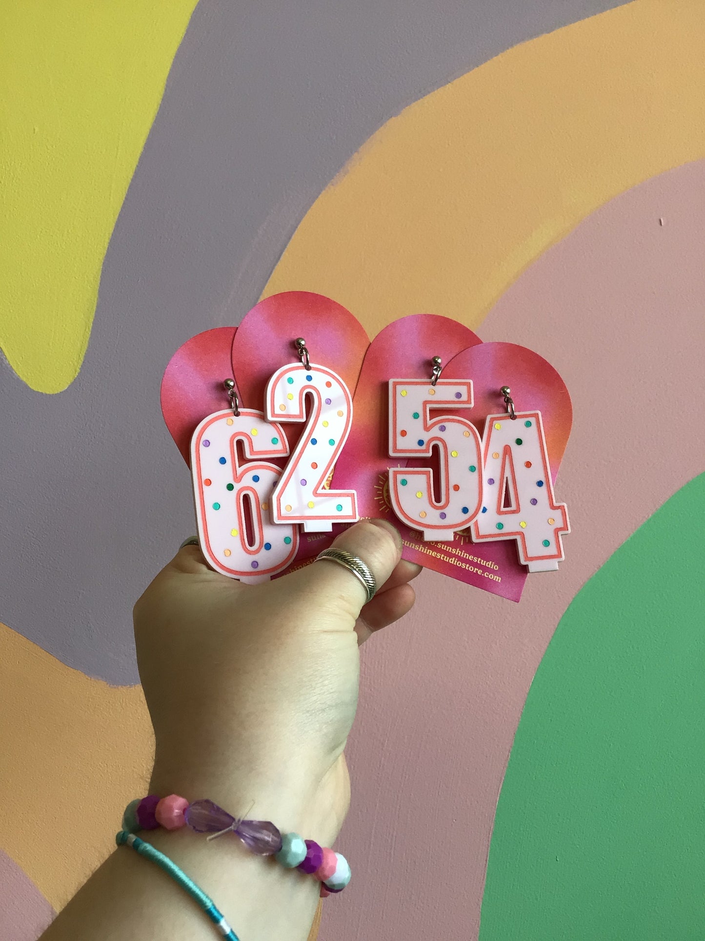 Pink Birthday Candle Earrings