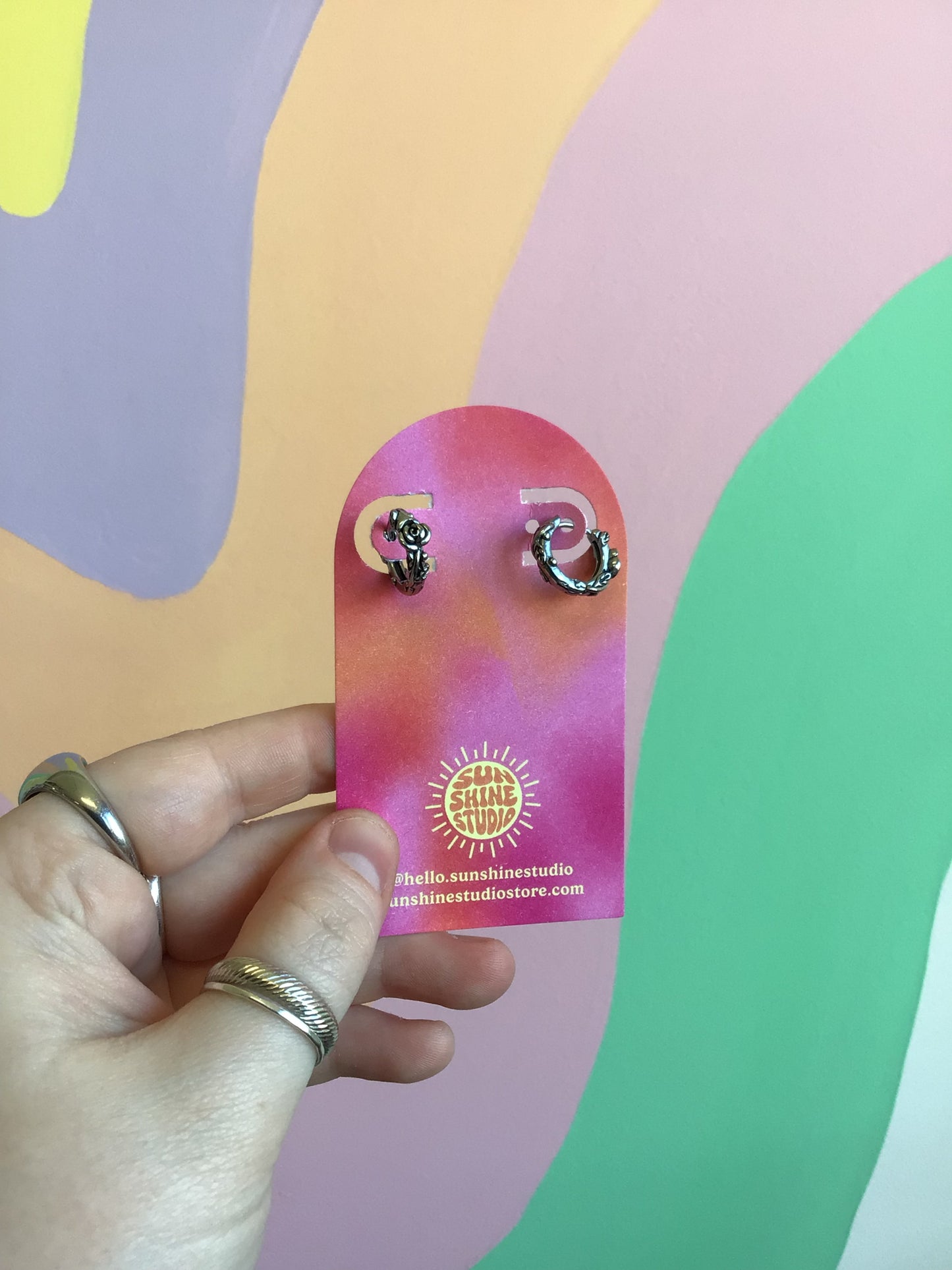 Roses and Thorns Titanium Hoops