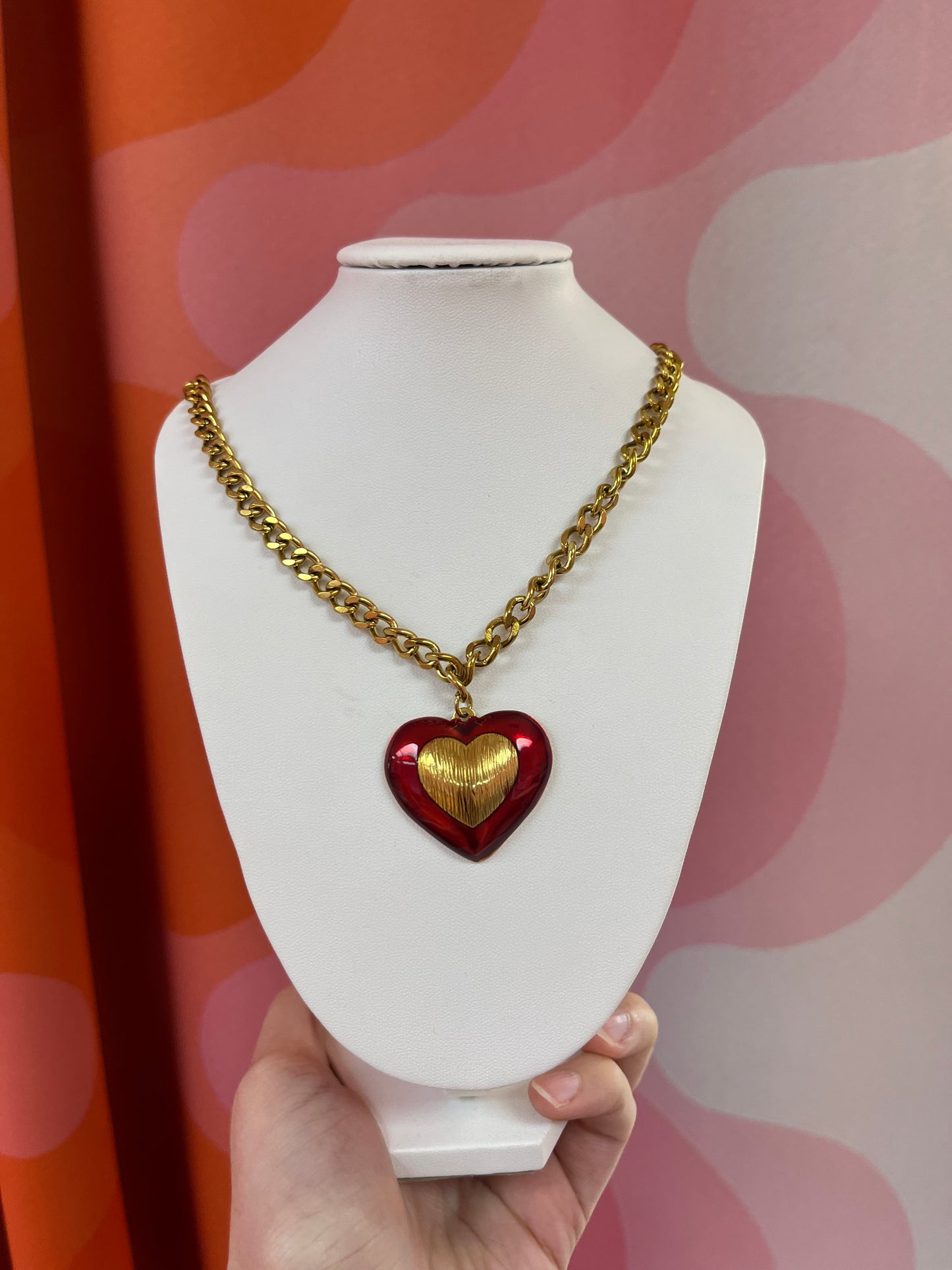 Red and Gold Titanium Necklace