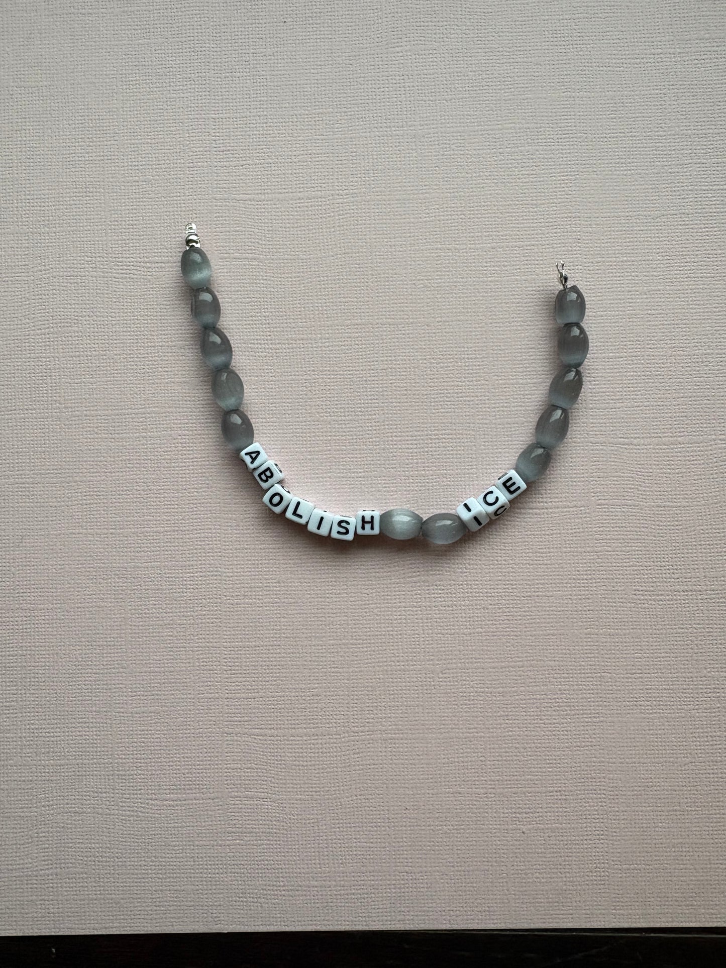 Abolish ICE silver bracelet or bag charm