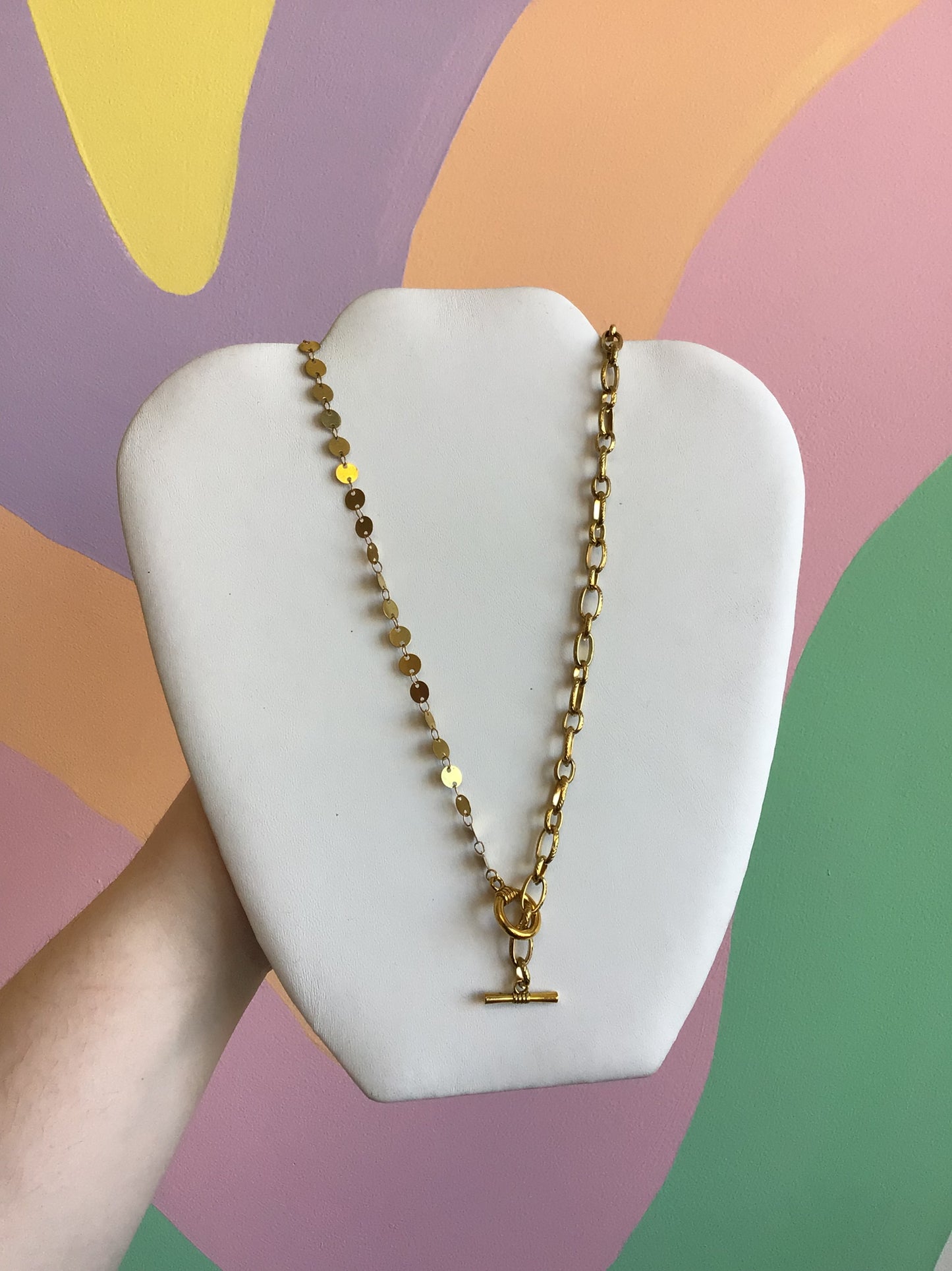 Stainless Steel Half and Half Necklaces