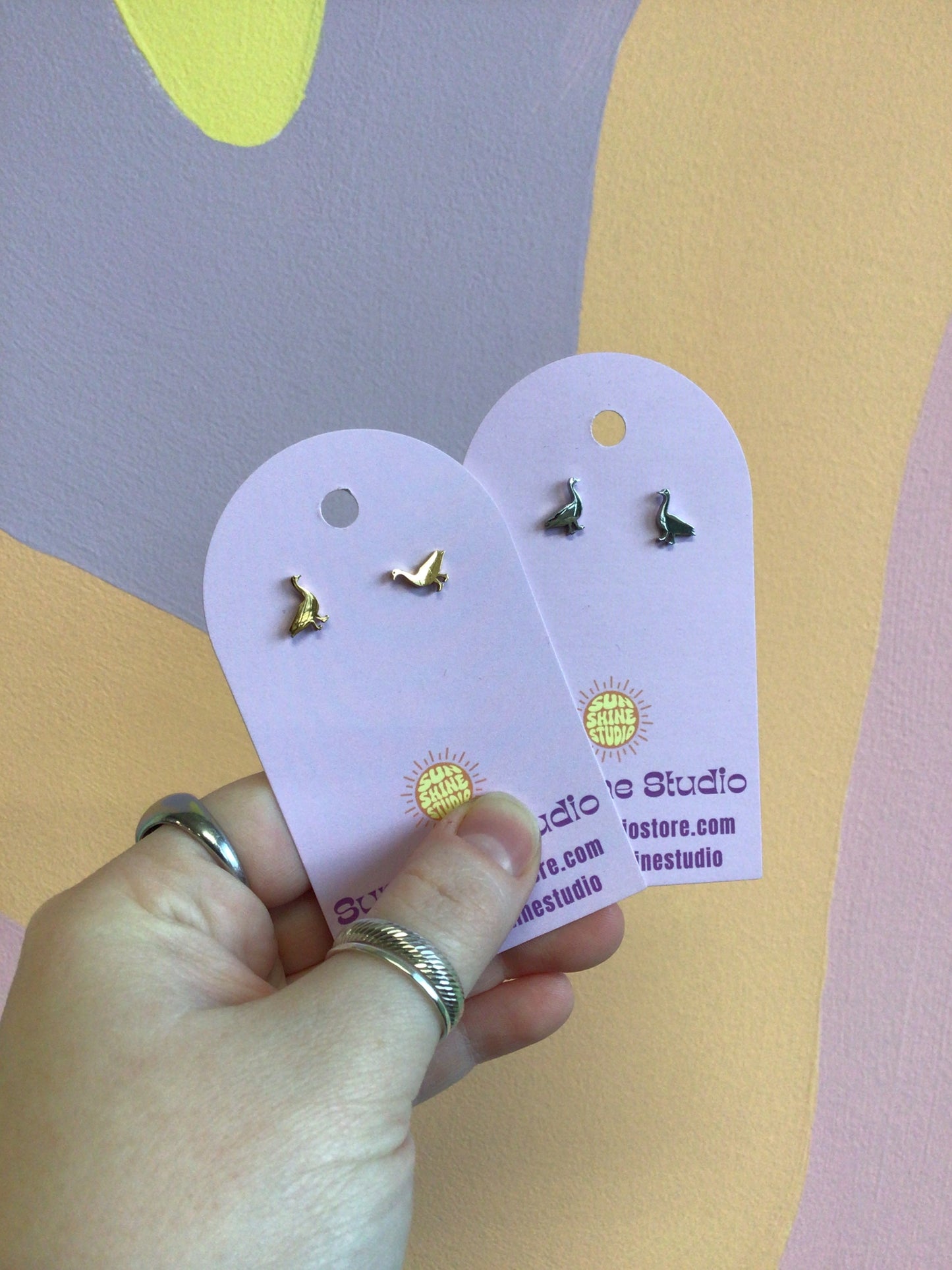 Tiny Goose Earrings