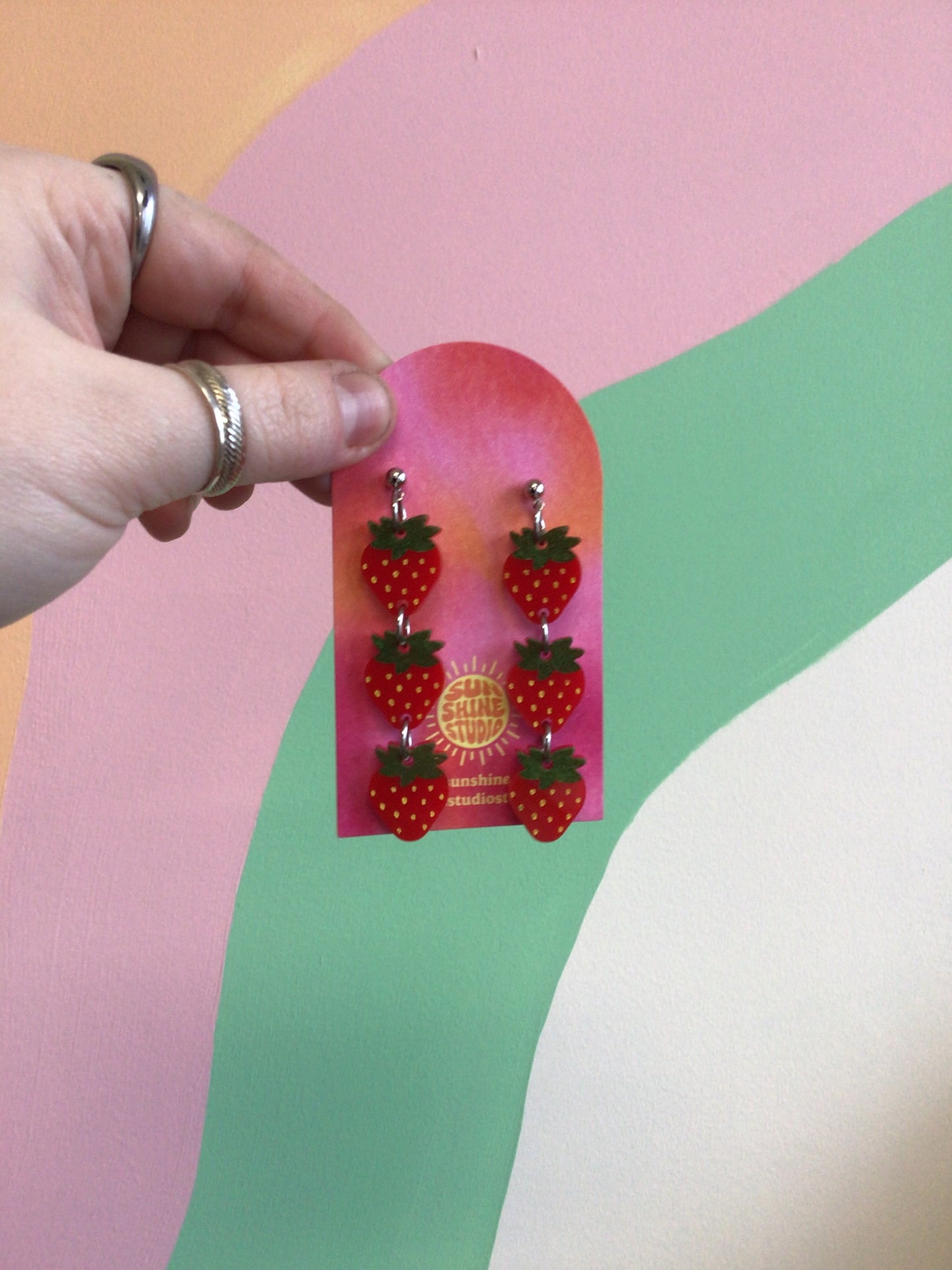 Three Tier Strawberry Dangles