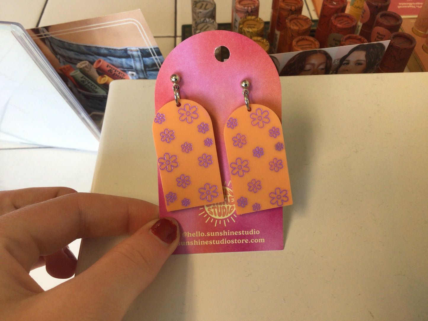 Spring Daisy Arch Earrings