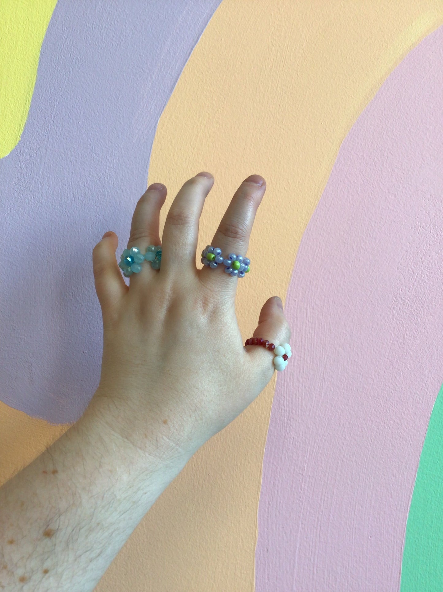 Beaded Flower Rings
