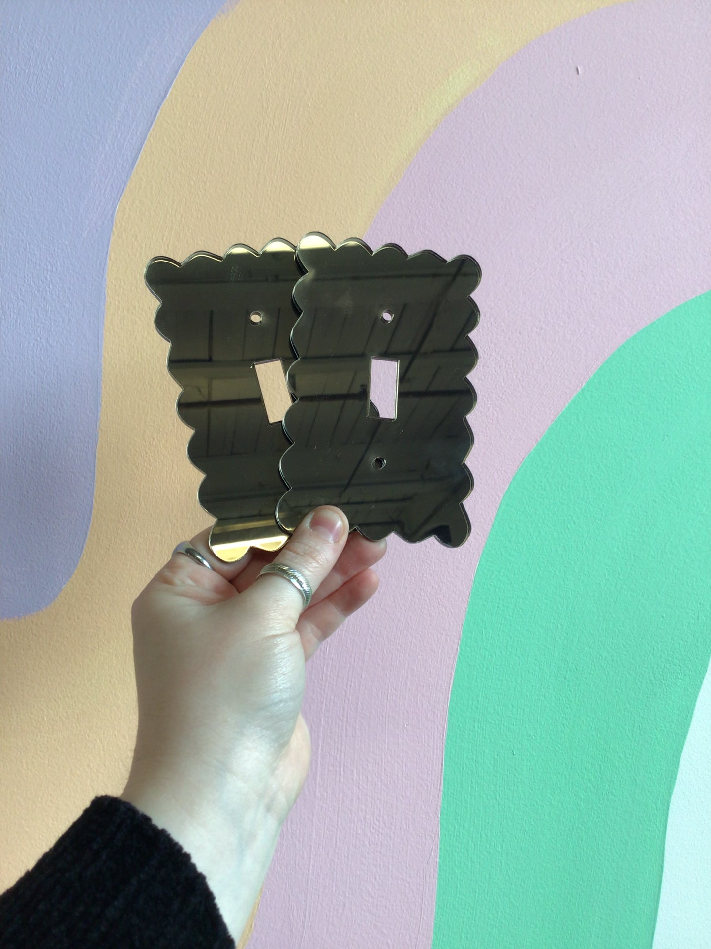 Slate Mirrored Outlet Covers