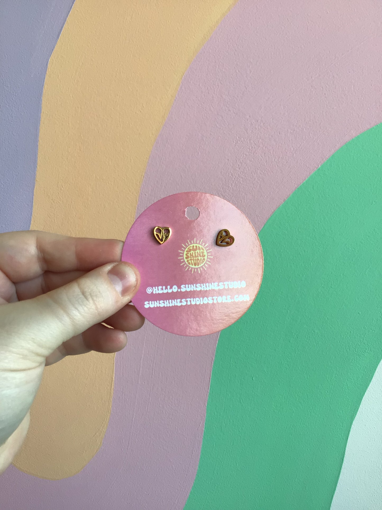 Tiny Pulsing Heart Studs