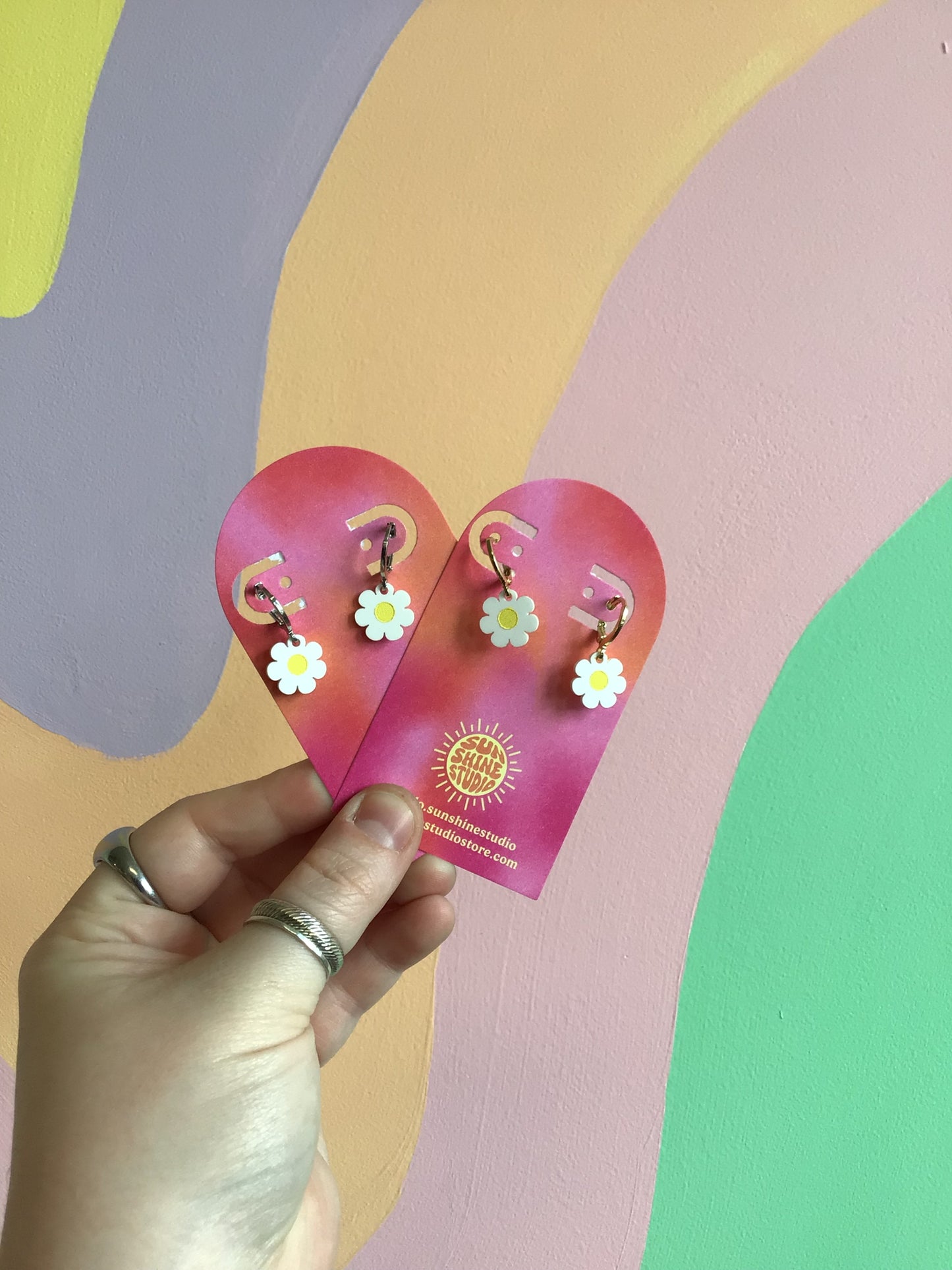 Painted Daisy Earrings