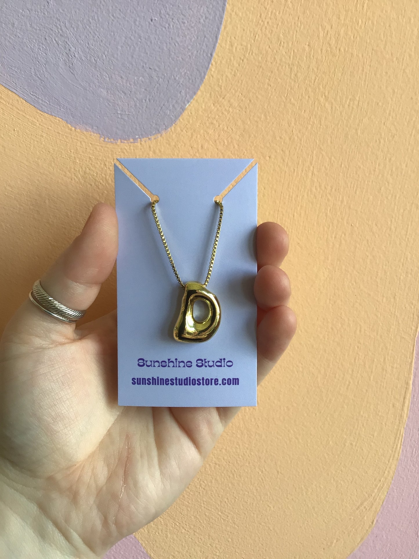 Bubble Letter Initial Necklace