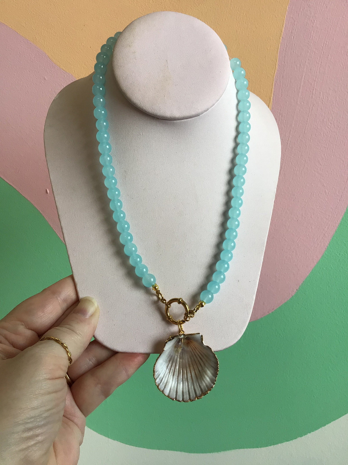 Shelly Titanium Beaded Necklace