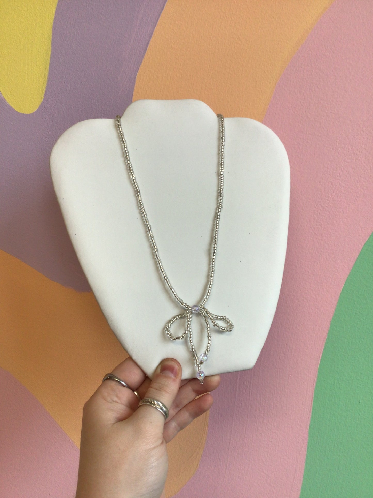 Beaded Bow Necklace