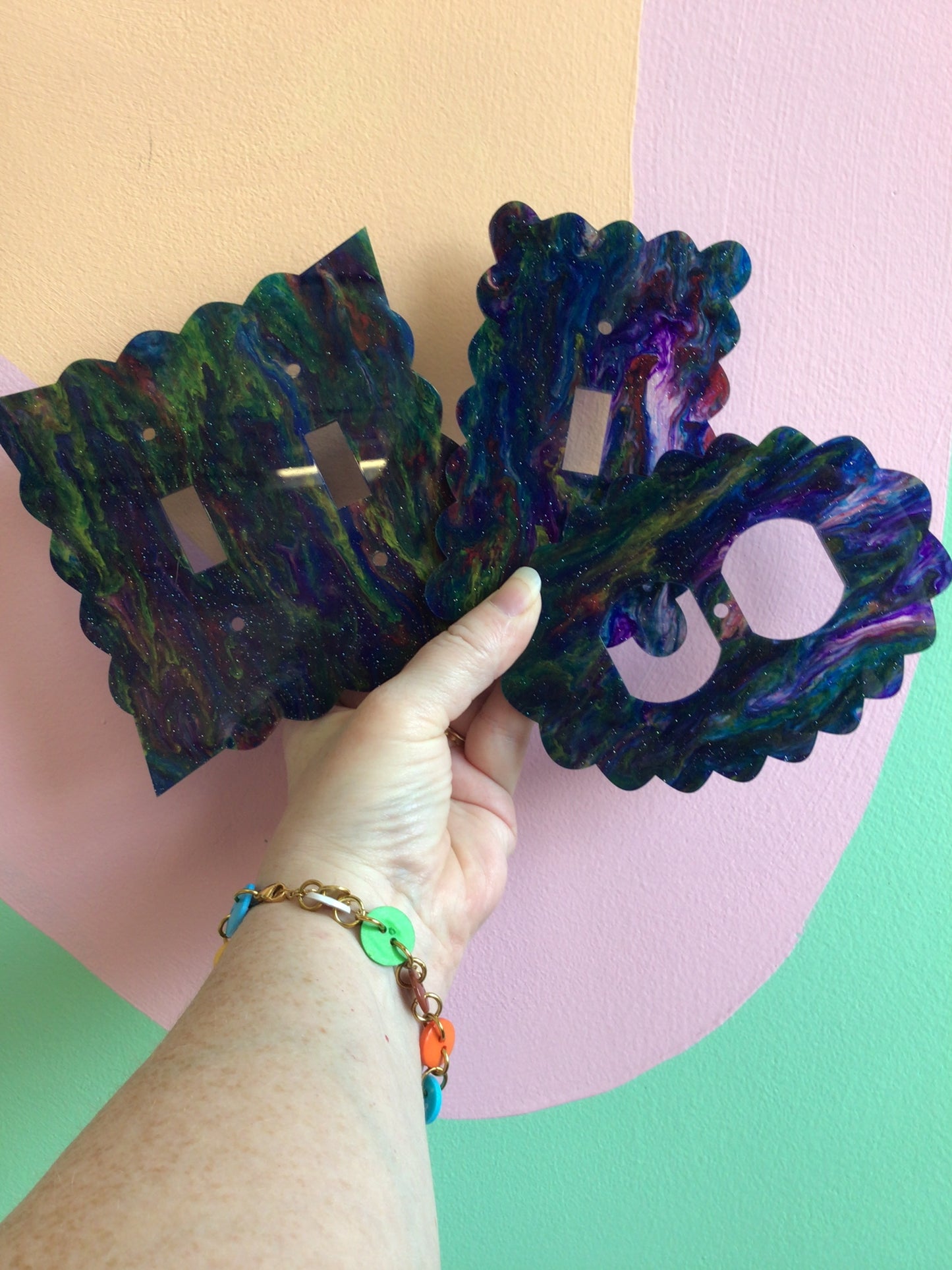 Galaxy Sparkling Paint Outlet Covers