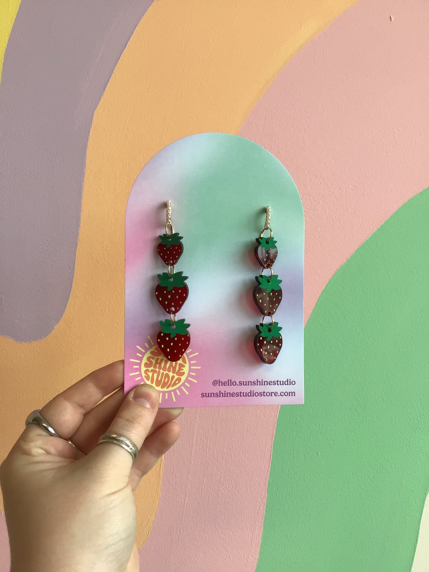 Three Tier Strawberry Dangles
