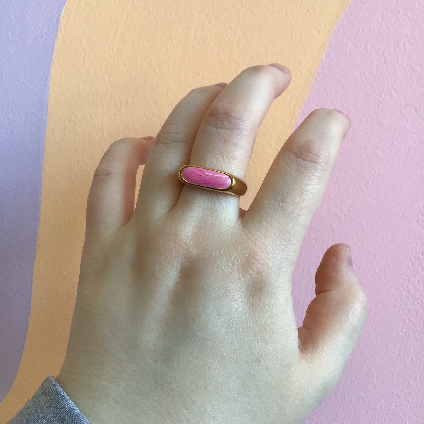 Swirled Enamel Titanium Ring