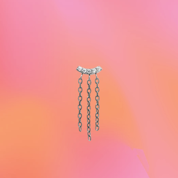 Glittering Dangle Arch - Flat Back Stud